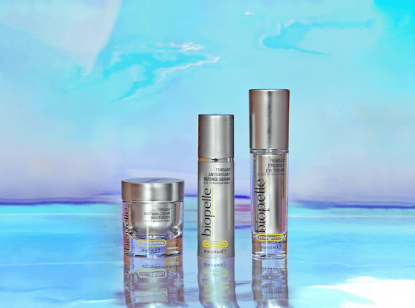 biopelle products on blue background
