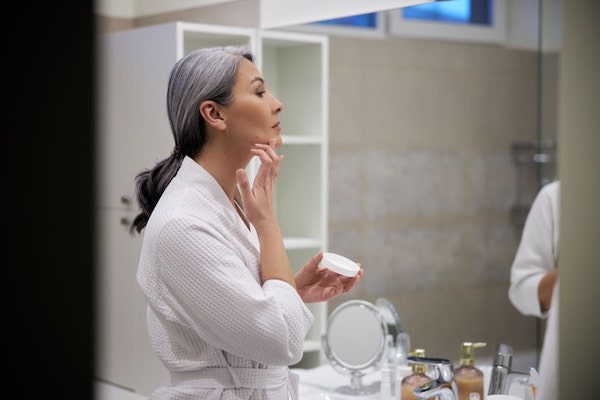 woman in mirror