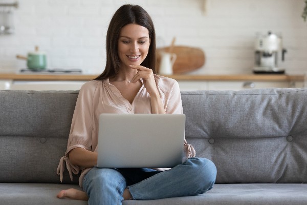 Concept of woman shopping online using a laptop